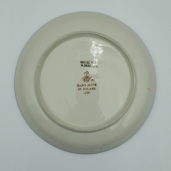 Polish Pottery Unikat Dessert Plate Salad Bread Display Plate - Picture 3 of 4
